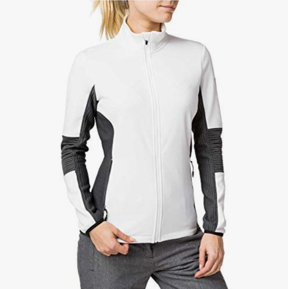 Women’s White and Charcoal Full-Zip Performance Jacket
